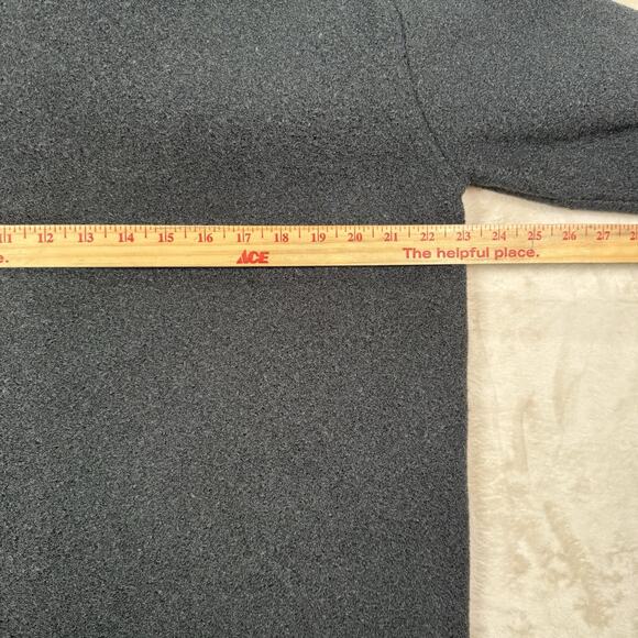 J Crew Boucle Shirt Jacket Size L Black Gold Crest Button Fleece Shacket EUC - Picture 6 of 7